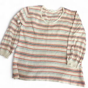 Striped Women's Sweater - Cream and Red